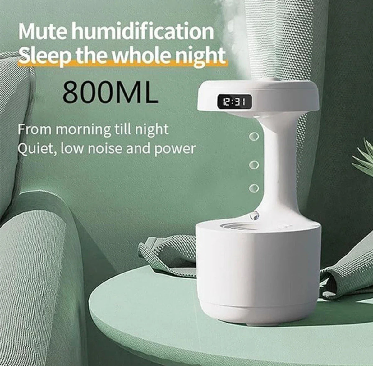 Gravity Water Drop Humidifier with LED Display
