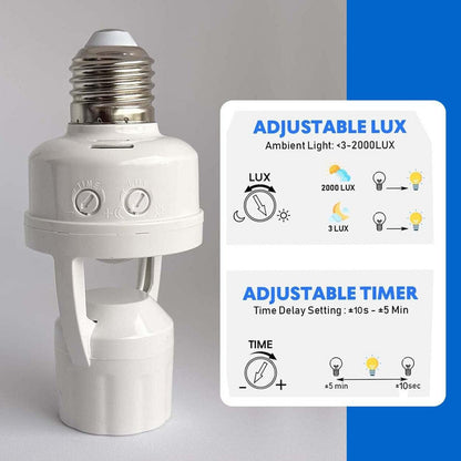 Motion Sensor Light Socket Automatic PIR Motion Detection Bulb Holder