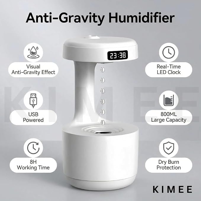 Gravity Water Drop Humidifier with LED Display