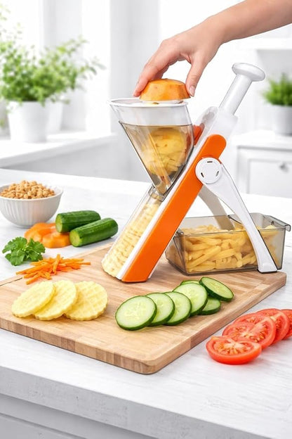 Hand Press Mandoline Slicer, Safe Vegetable & Fruit Chopper