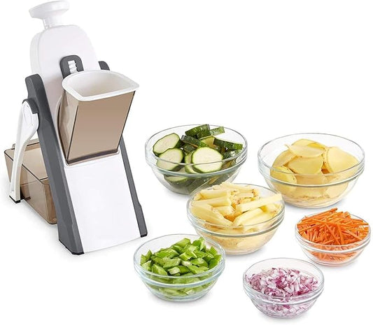 Hand Press Mandoline Slicer, Safe Vegetable & Fruit Chopper