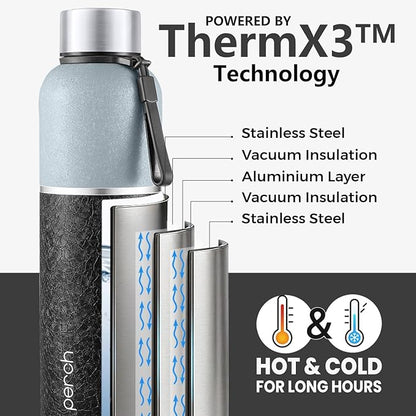 Perch Zenith ISI Certified Hot and Cold Steel Water Bottle 1 LTR