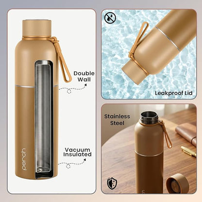 Perch Zenith ISI Certified Hot and Cold Steel Water Bottle 1 LTR